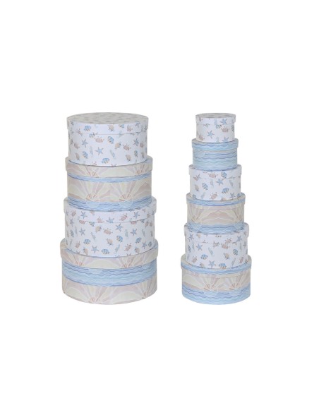 Set di Scatole per Sistemare Impilabili DKD Home Decor Per bambini Multicolore Cartone (37,5 x 37,5 x 18 cm)