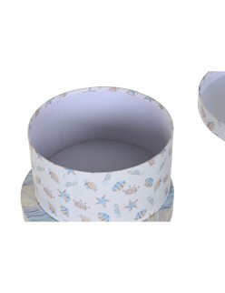 Set di Scatole per Sistemare Impilabili DKD Home Decor Per bambini Multicolore Cartone (37,5 x 37,5 x 18 cm)