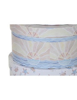 Set di Scatole per Sistemare Impilabili DKD Home Decor Per bambini Multicolore Cartone (37,5 x 37,5 x 18 cm)