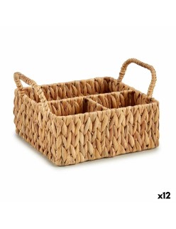 Contenitore per Sistemare Multiuso Marrone Metallo Giacinto d'acqua 20,5 x 16 x 31 cm (12 Unità)