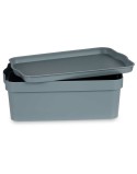 Scatola portaoggetti con coperchio Kipit TP593-2 Grigio Plastica 6 L 21,5 x 11 x 32 cm (12 Unità)