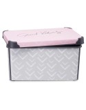 Scatola portaoggetti con coperchio Kipit Vibes Grigio Rosa Plastica 10 L 22,7 x 16,5 x 34,5 cm (12 Unità)