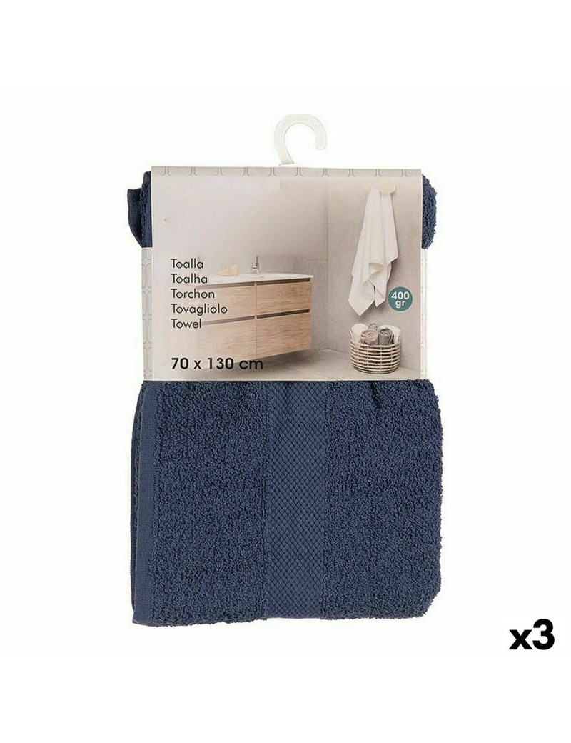 Serviette de toilette Berilo 5313 Bleu 80 % coton 20 % Polyester 70 x 0,5 x 130 cm (3 Unités)