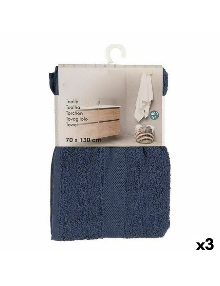 Serviette de toilette Berilo 5313 Bleu 80 % coton 20 % Polyester 70 x 0,5 x 130 cm (3 Unités)