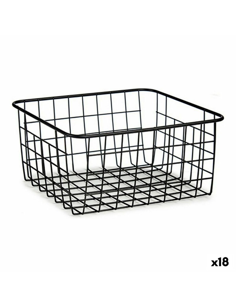 Basket Kinvara W6699-5 Black Steel 22 x 12,7 x 28,5 cm (18 Units)