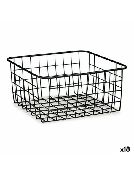 Basket Kinvara W6699-5 Black Steel 22 x 12,7 x 28,5 cm (18 Units)