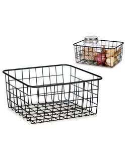 Basket Kinvara W6699-5 Black Steel 22 x 12,7 x 28,5 cm (18 Units)
