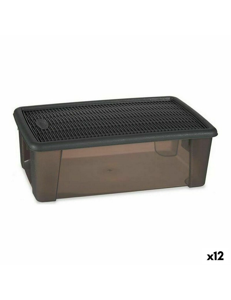 Scatola con Coperchio Stefanplast Elegance Grigio 19,5 x 11,5 x 33 cm Plastica 5 L (12 Unità)