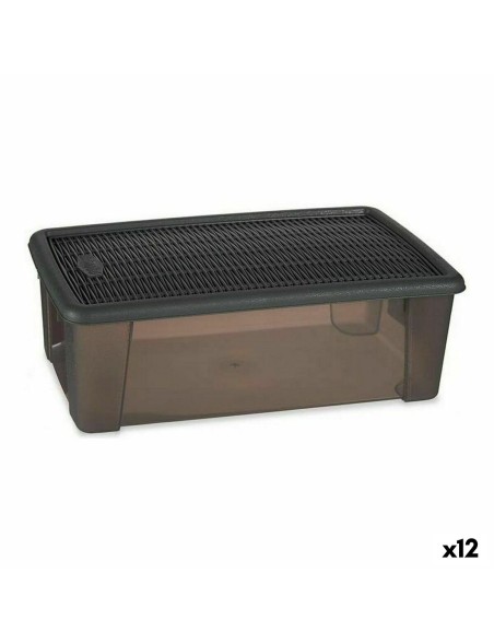 Scatola con Coperchio Stefanplast Elegance Grigio 19,5 x 11,5 x 33 cm Plastica 5 L (12 Unità)