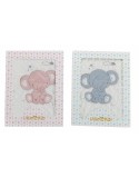 Manta para Bebé Elefante Rosa Bordado Doble cara 100 x 75 cm
