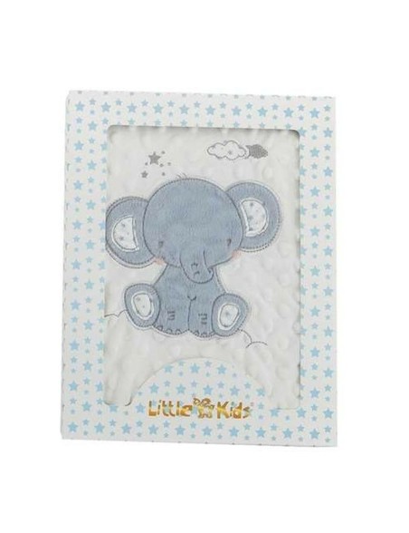 Babydecke Elefant Blau Stickerei Beidseitig 100 x 75 cm Babydecke Elefant Blau Stickerei Beidseitig 100 x 75 cm