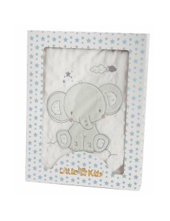 Manta para Bebé Elefante Verde Bordado Doble cara 100 x 75 cm