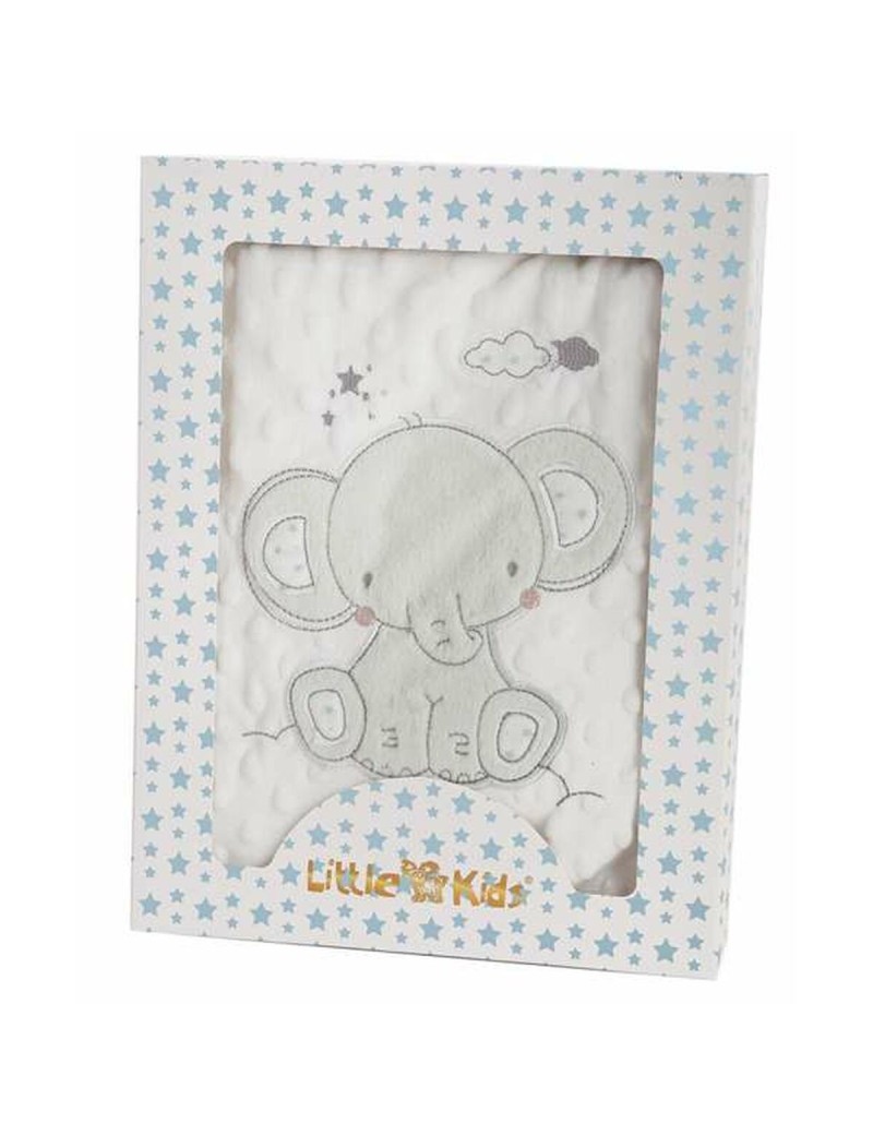 Baby blanket Elephant Green Embroidery Double-sided 100 x 75 cm