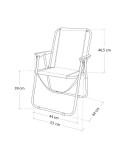 Silla Plegable Colorbaby Mediterran 53 x 44 x 76 cm Turquesa Blanco