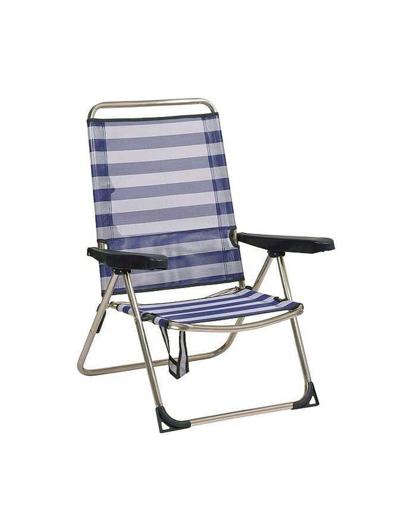 Folding Chair Alco Sailor Navy Blue White Aluminium