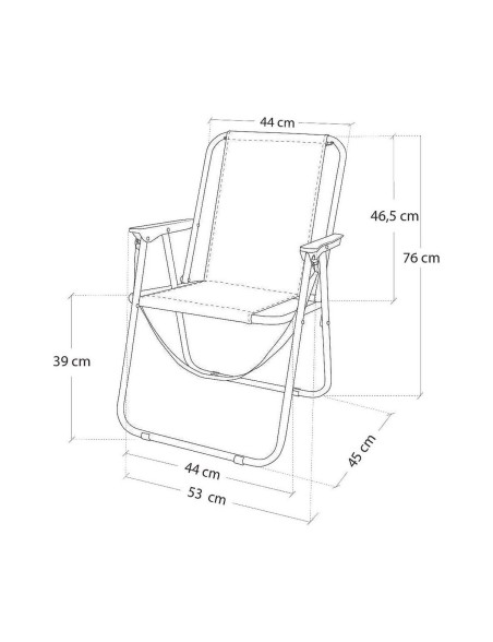 Folding Chair Colorbaby Sailor White Navy Blue 44 x 45 x 76 cm