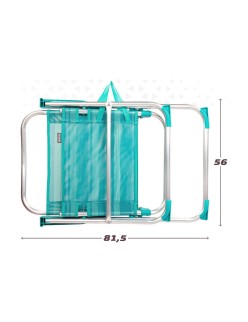 Gepolsterte Campingstuhl Colorbaby Mediterran 56 x 50 x 88 cm türkis Weiß