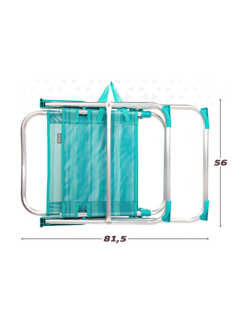 Gepolsterte Campingstuhl Colorbaby Mediterran 56 x 50 x 88 cm türkis Weiß
