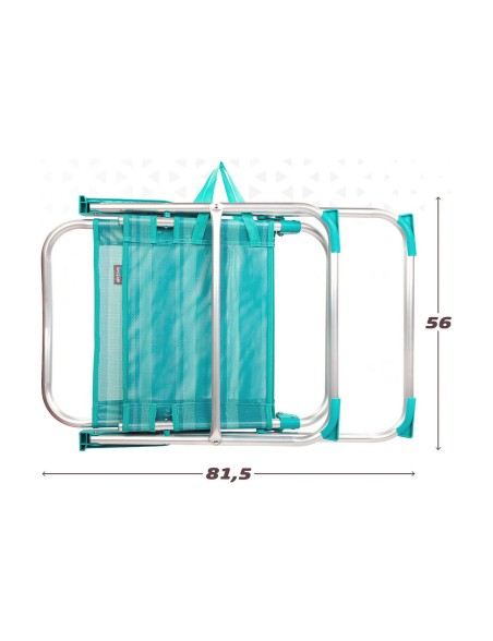 Gepolsterte Campingstuhl Colorbaby Mediterran 56 x 50 x 88 cm türkis Weiß