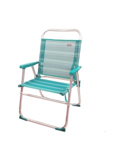 Gepolsterte Campingstuhl Colorbaby Mediterran 56 x 50 x 88 cm türkis Weiß