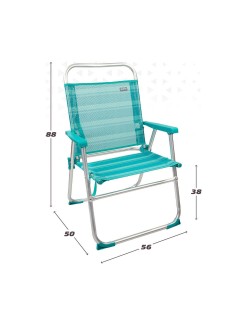 Gepolsterte Campingstuhl Colorbaby Mediterran 56 x 50 x 88 cm türkis Weiß