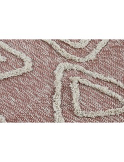 Alfombra DKD Home Decor Rosa Terracota Blanco Flecos Urbano (120 x 180 x 1 cm)
