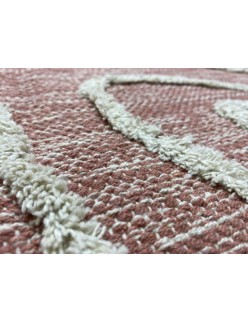 Alfombra DKD Home Decor Rosa Terracota Blanco Flecos Urbano (120 x 180 x 1 cm)