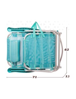 Gepolsterte Campingstuhl Colorbaby Mediterran Weiß türkis 48 x 45,5 x 84 cm