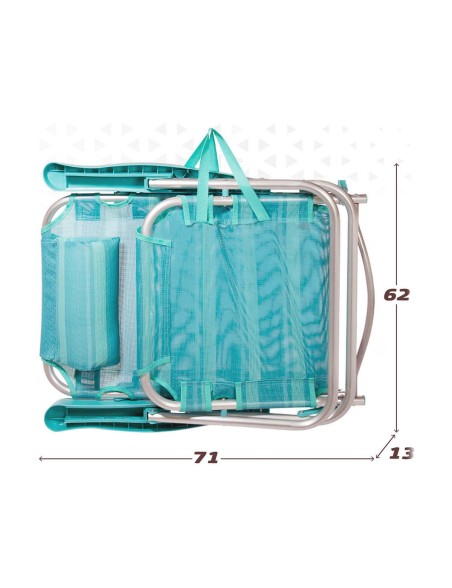 Gepolsterte Campingstuhl Colorbaby Mediterran Weiß türkis 48 x 45,5 x 84 cm