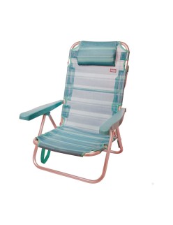 Gepolsterte Campingstuhl Colorbaby Mediterran Weiß türkis 48 x 45,5 x 84 cm