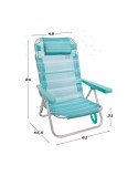 Gepolsterte Campingstuhl Colorbaby Mediterran Weiß türkis 48 x 45,5 x 84 cm