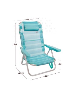 Gepolsterte Campingstuhl Colorbaby Mediterran Weiß türkis 48 x 45,5 x 84 cm