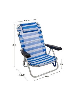 Gepolsterte Campingstuhl Colorbaby Matrose 48 x 48,5 x 84 cm Weiß Marineblau