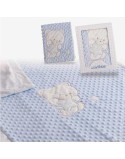 Couverture de bébé Ours Broderie Bleu Double