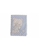 Couverture de bébé Ours Broderie Bleu Double