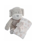 Set de Regalo para Bebé Coralina Peluche Manta Perro 100 x 75 cm