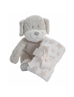 Set de Regalo para Bebé Coralina Peluche Manta Perro 100 x 75 cm