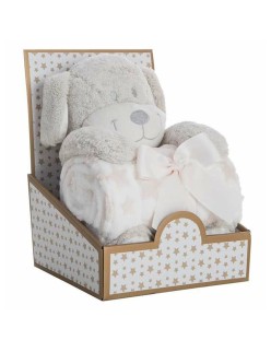 Set Regalo per Neonati Coralina Peluche Coperta Cane 100 x 75 cm