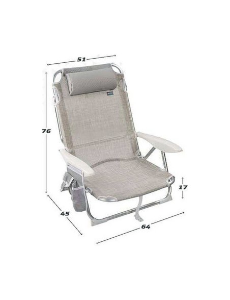 Sedia da Spiaggia Colorbaby Grigio 51 x 45 x 76 cm