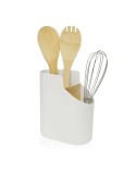 Bote para Utensilios de Cocina Versa Blanco Bambú ABS 8,5 x 17,6 x 15 cm