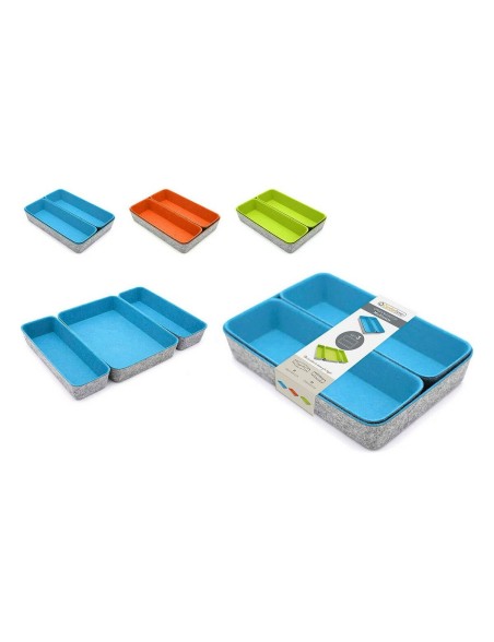 Juego de Cestas Confortime Fieltro 3 Piezas 28 x 20,5 x 5,3 cm Juego de Cestas Confortime Fieltro 3 Piezas 28 x 20,5 x 5,3 cm