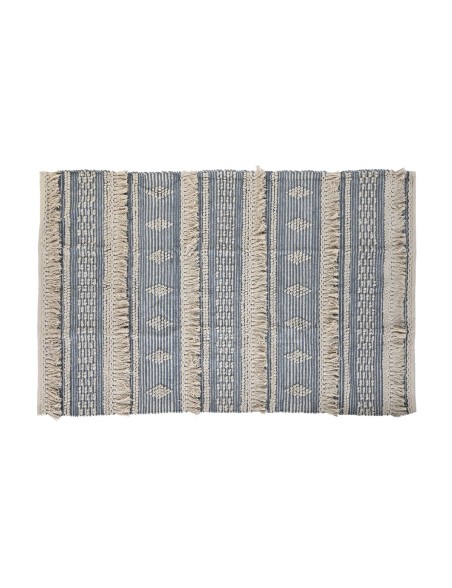 Alfombra DKD Home Decor 180 x 120 x 2 cm Azul Algodón Blanco Boho Alfombra DKD Home Decor 180 x 120 x 2 cm Azul Algodón Blanco Boho