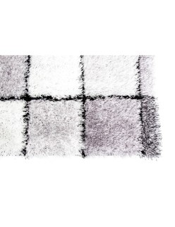 Alfombra DKD Home Decor Negro Poliéster Blanco Cuadros 120 x 180 x 2 cm