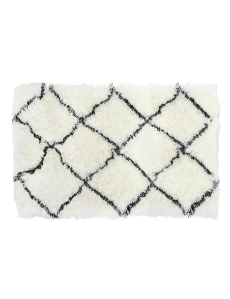 Alfombra DKD Home Decor 120 x 180 x 5 cm Poliéster Blanco Rombos Alfombra DKD Home Decor 120 x 180 x 5 cm Poliéster Blanco Rombos