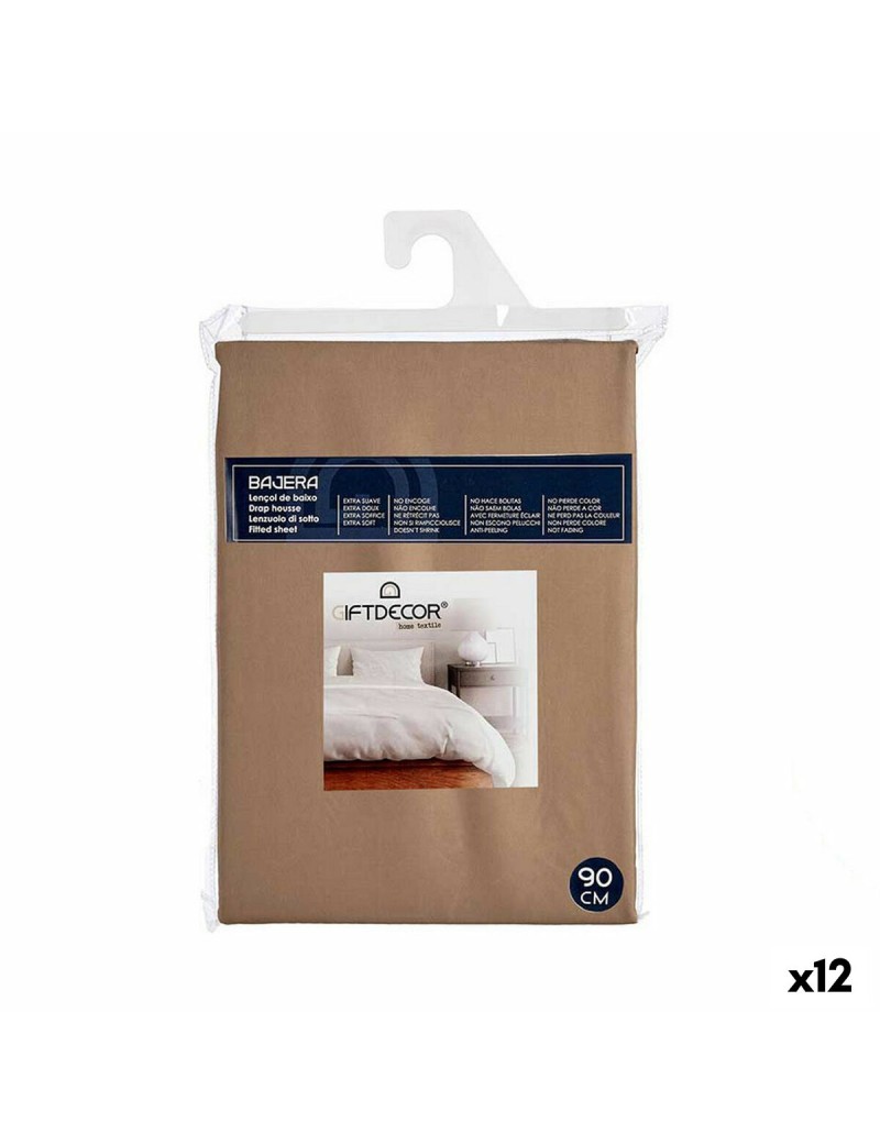 Lenzuolo con angoli 90 cm Marrone (12 Unità)