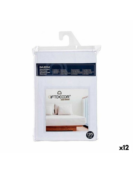 Lenzuolo con angoli 135 cm Bianco (12 Unità)