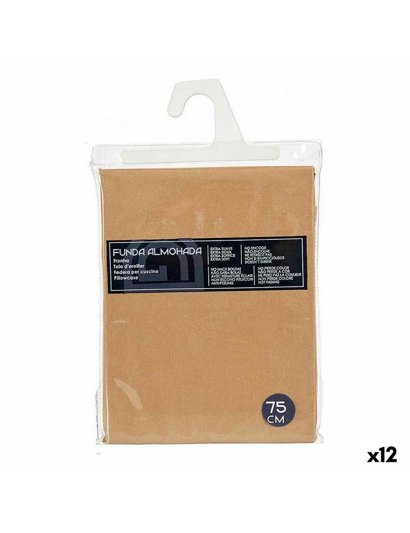 Funda de almohada 45 x 0,2 x 70 cm Beige (12 Unidades)