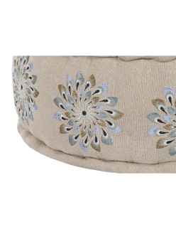 Pouf DKD Home Decor Bleu Beige 60 x 60 x 27 cm