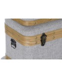 Lot de paniers DKD Home Decor 60 x 36 x 34 cm Naturel Gris Bois