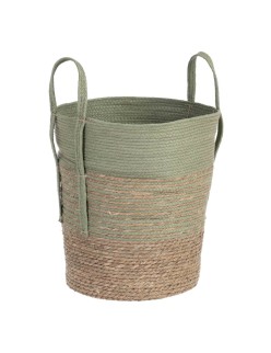 Set di Cesti 42 x 42 x 48 cm Menta Fibra naturale (3 Pezzi)